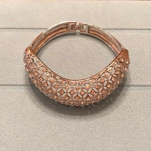 Silver tone bracelet with crystals